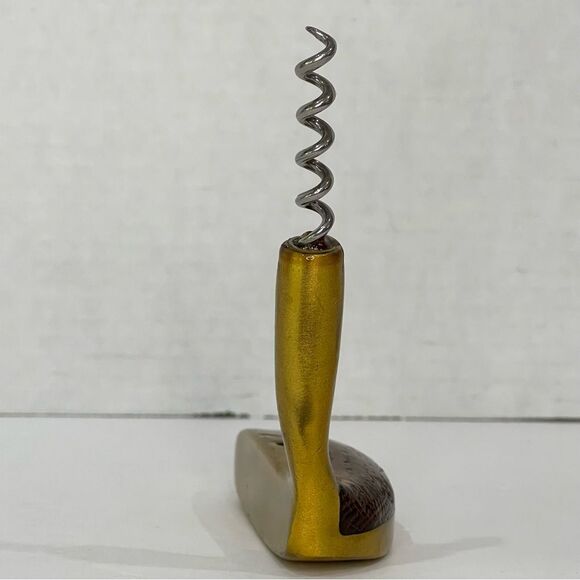 Golf Putter Corkscrew Brass Varnish Wood Barware Mancave Unique SHR 518 Vintage - Picture 4 of 12